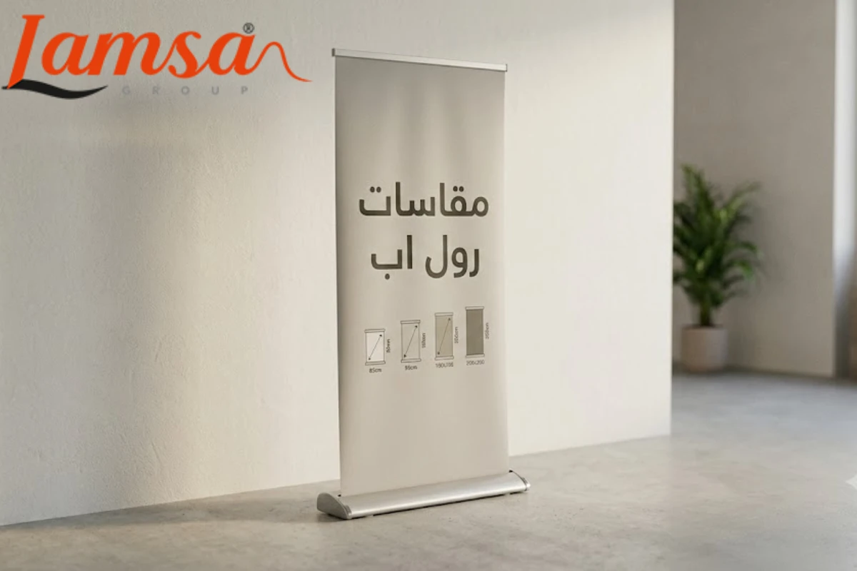 رول اب دعائي بمقاس مناسب للمعارض والفعاليات.